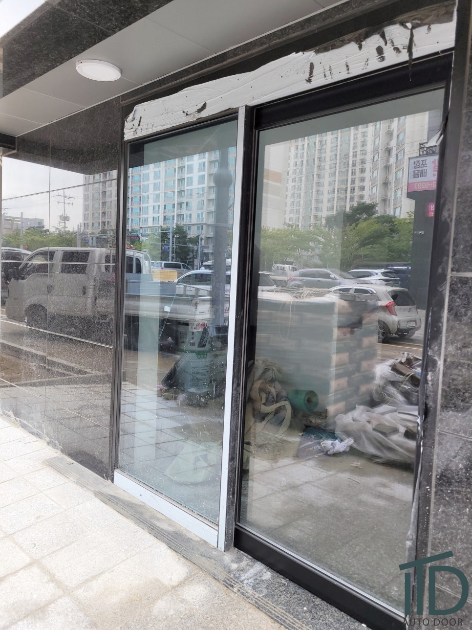 [대전충남자동문]빌라 자동문 설치시공- 슬라이딩(편개자동문) 설치[국제오토텍자동문]